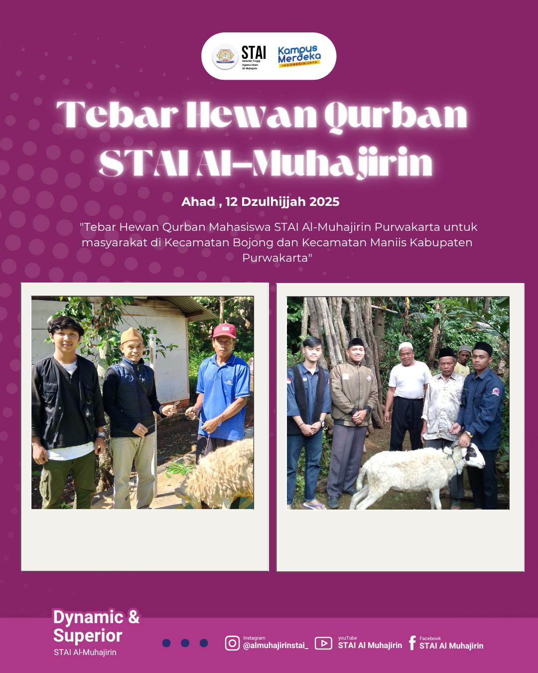 Mahasiswa STAI Al-Muhajirin Tebar Hewan Qurban di Dua Kecamatan di Purwakarta